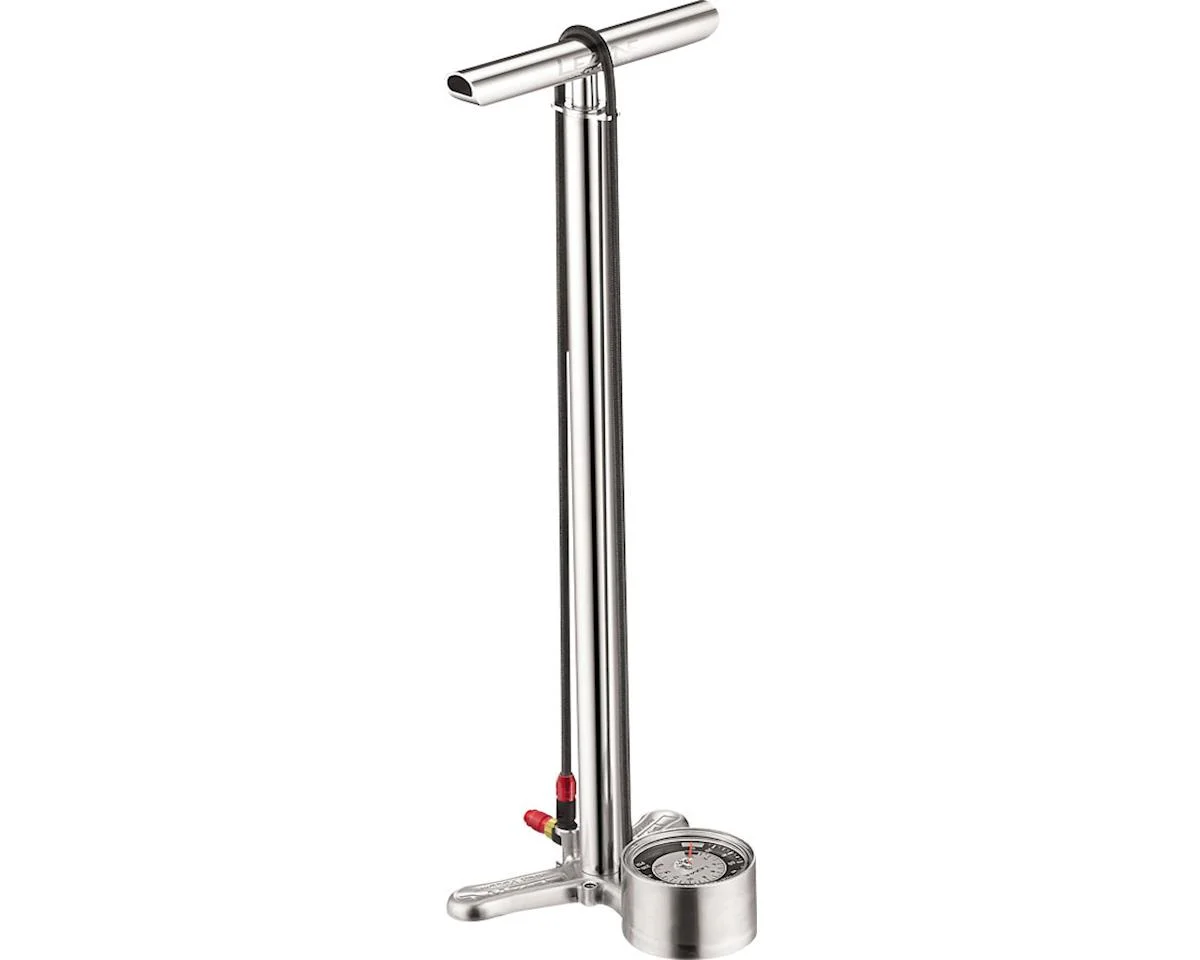 Lezyne CNC Alloy Floor Drive HP Floor Pump (Gloss Silver) (Presta/Schrader Valve Compatible)